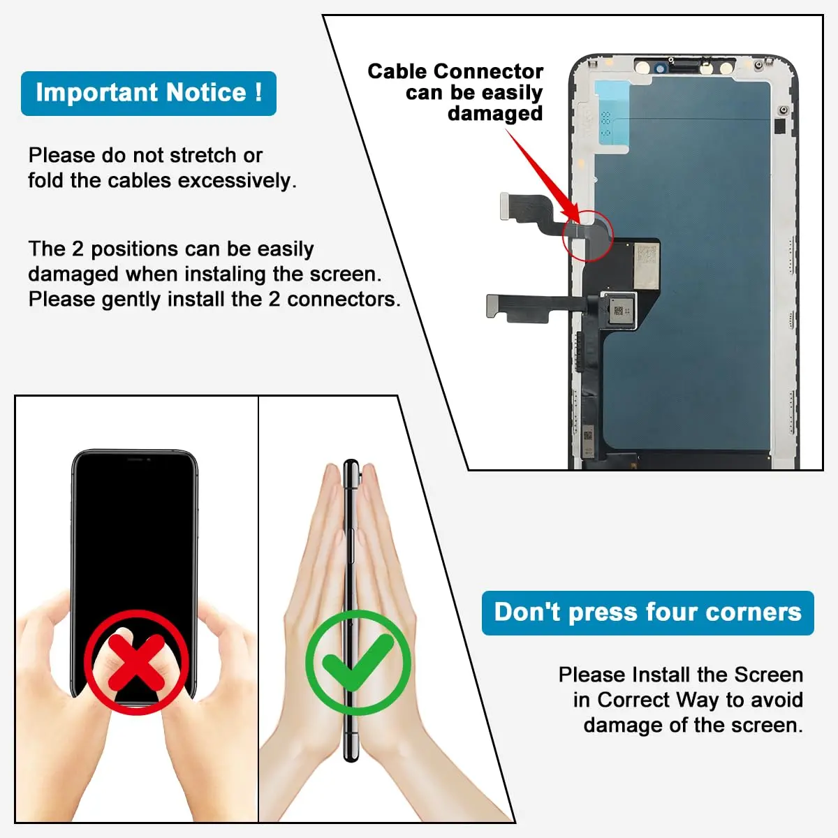 SIMDOG OLED Screen Replacement for iPhone XS Max 6.5" (Full HD Display) | True Tone Programmable - view 5