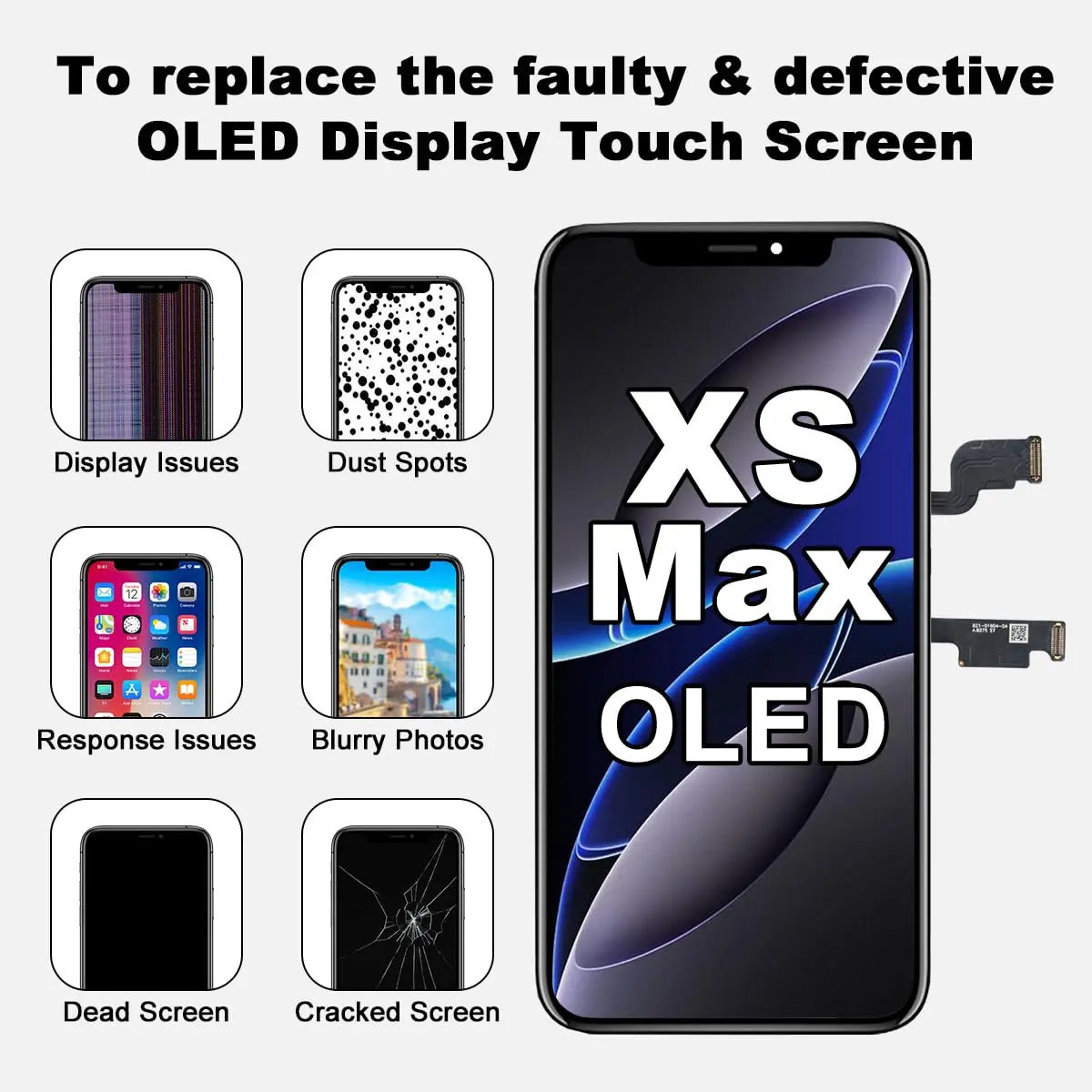 SIMDOG OLED Screen Replacement for iPhone XS Max 6.5" (Full HD Display) | True Tone Programmable - view 8