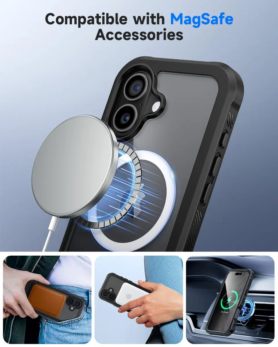 seacosmo Wireless Accessory for iPhone 17 6.3" with Privacy Screen Protector | Full Body Shockproof Case - view 6