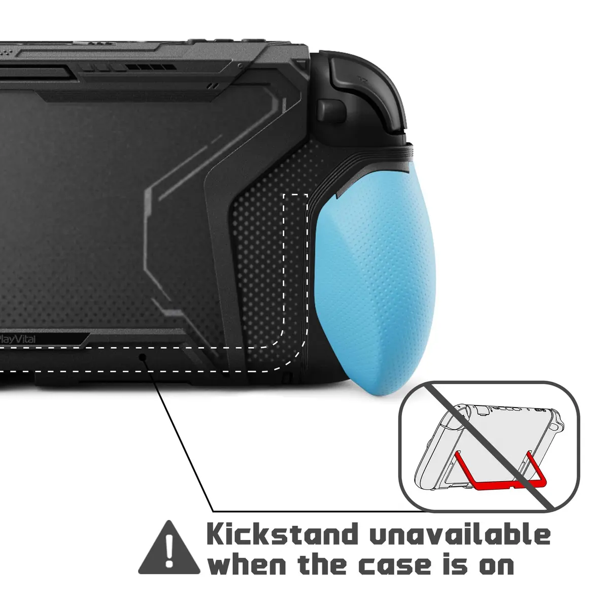 playvital Beyond-Grip Dockable Case for Nintendo Switch 2 (Blue & Orange) with Interchangeable Grips & Thumbstick Caps | 12cm (4.7in) x 8.7cm (3.4in) x 1.8cm (0.7in) - view 4
