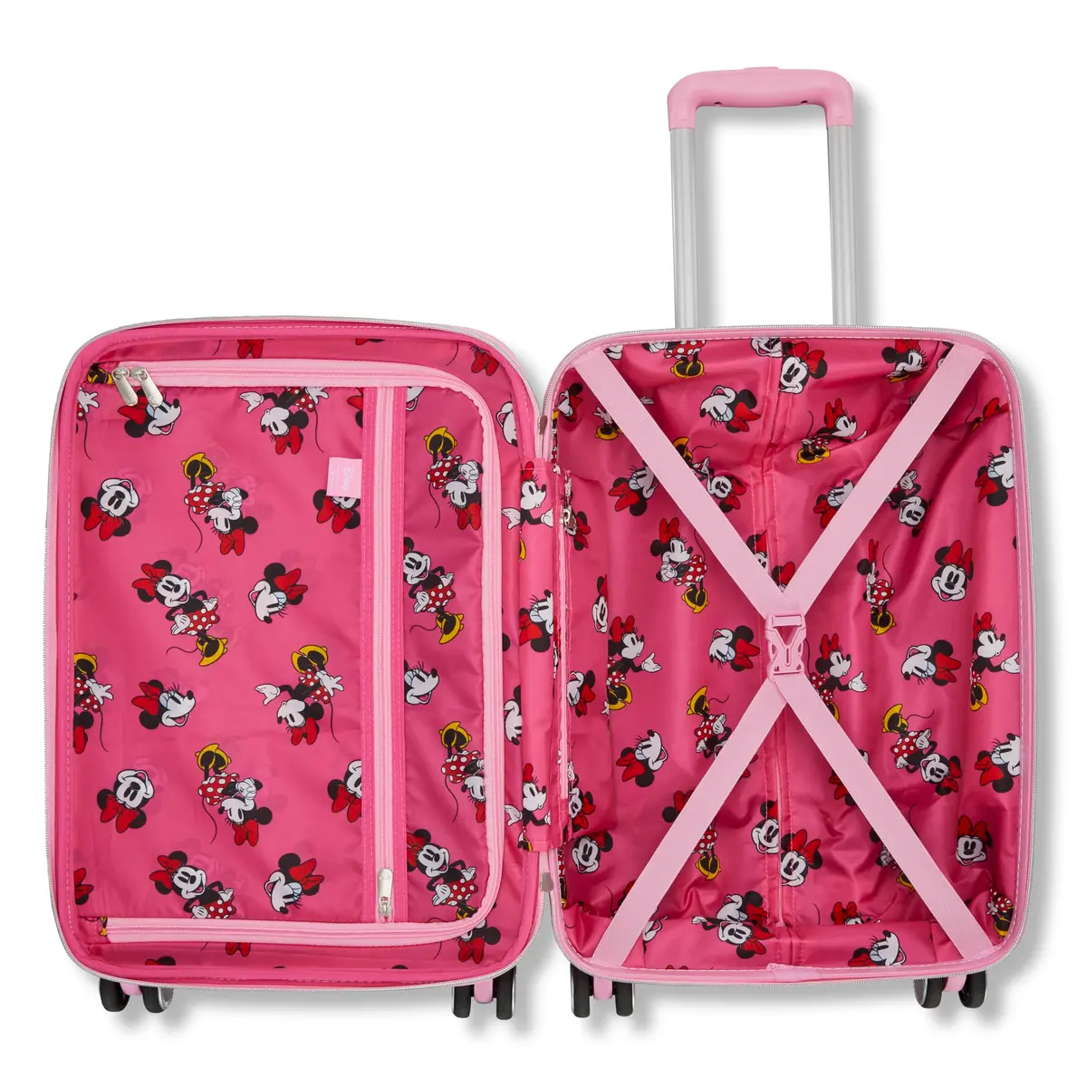 American Tourister Minnie Mouse Carry-On Luggage 21-Inch Pink | Disney Kids' Suitcase with Dual Spinner Wheels - view 6