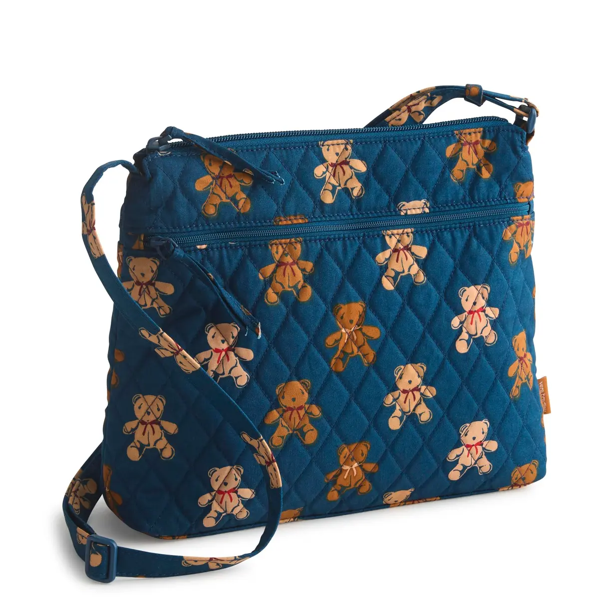 Vera Bradley Premium Cotton Original Zip Hipster Crossbody Bag, Bunch of Bears | Stylish, Lightweight & Durable - main product image