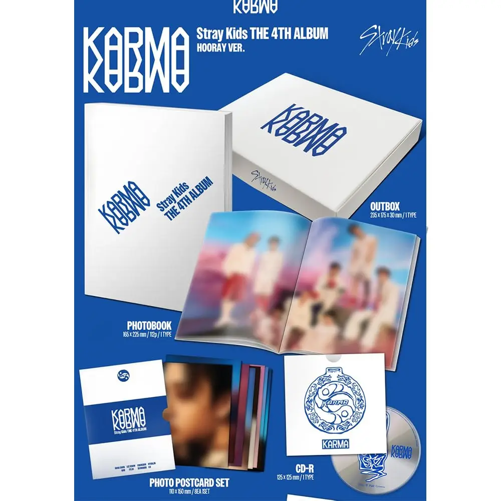 STRAY KIDS KARMA [CEREMONY Ver.] 4th Album 100 Pages | Pre-Order Gift & 3 Extra Photocards Set - view 5