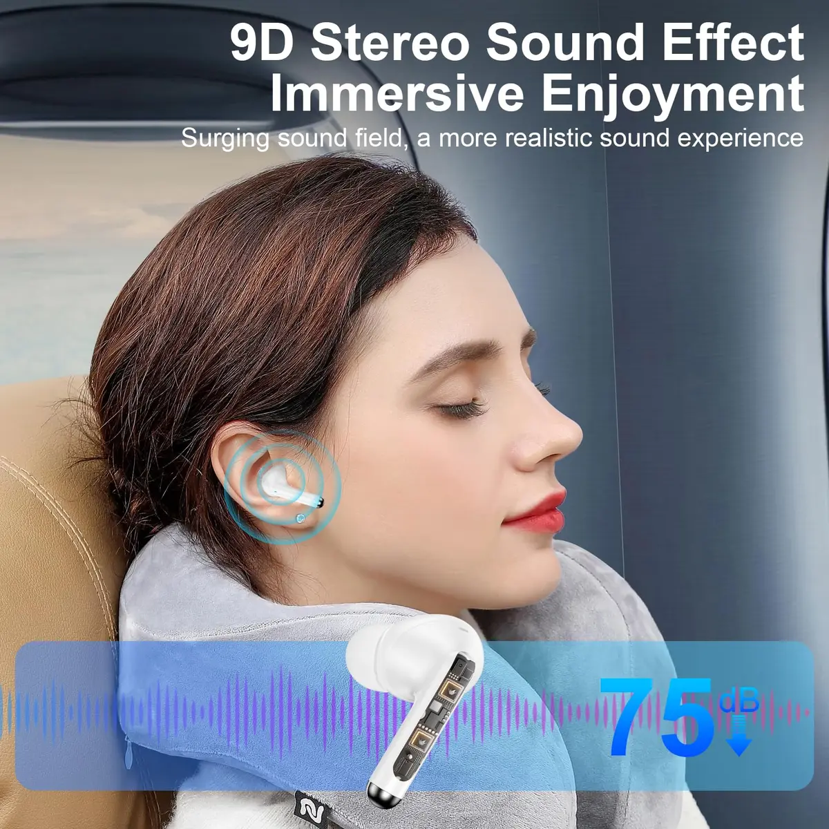 VIFIGEN Wireless Earbuds with Charging Case | IPX7 Waterproof, Bluetooth 5.3, 60H Playtime - view 4