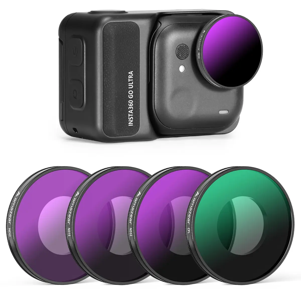 AMAZEAR ND & CPL Lens Filters Set for Insta360 Go Ultra | Optical Glass, Water-Resistant, Easy to Use - main product image