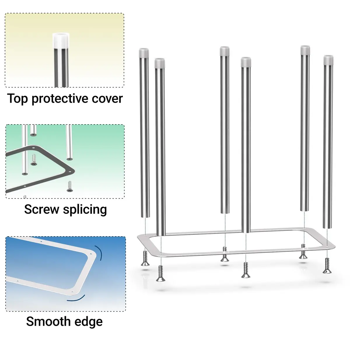 ZHMY Water Bottle Drying Rack, Stainless Steel, Space Saving Countertop Drying Rack for Bottles & Glassware - view 5