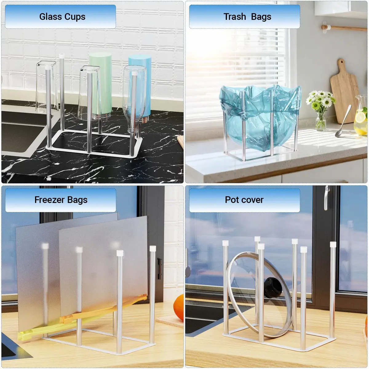ZHMY Water Bottle Drying Rack, Stainless Steel, Space Saving Countertop Drying Rack for Bottles & Glassware - view 6