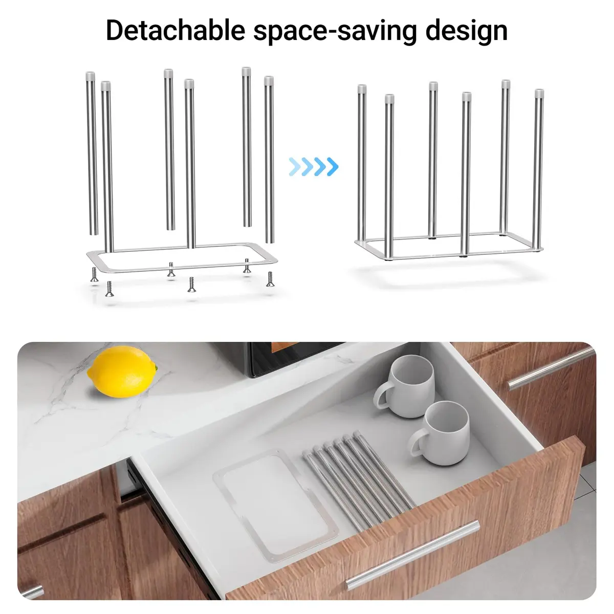 ZHMY Water Bottle Drying Rack, Stainless Steel, Space Saving Countertop Drying Rack for Bottles & Glassware - view 7