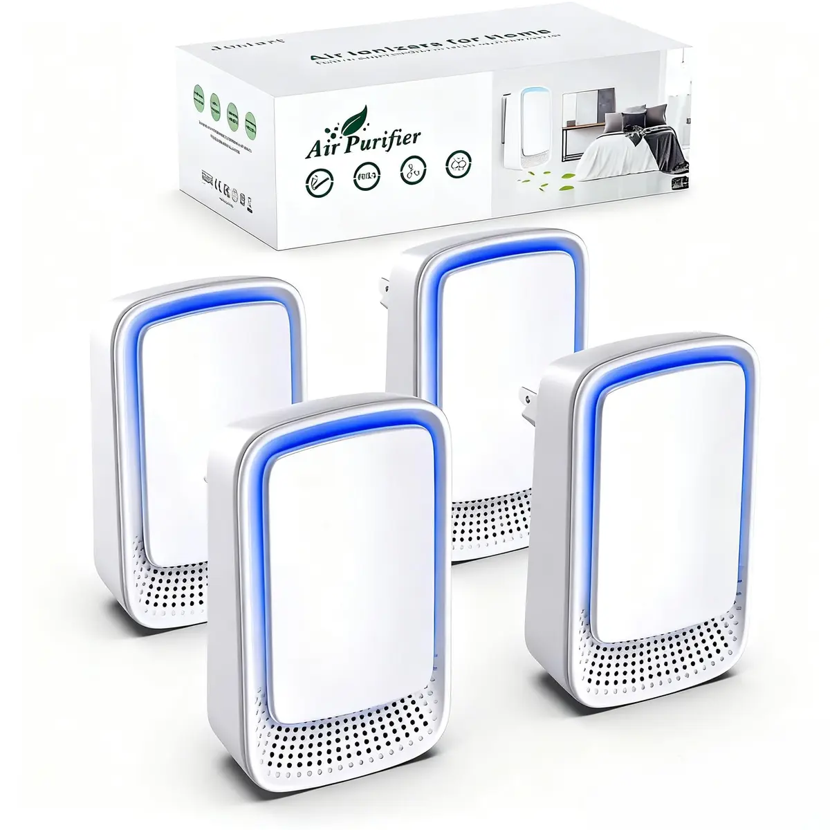 JOSTART Air Ionizers for Home | Filterless Negative Ion Air Purifier (4 Pack) | Compact & Eco-Friendly - main product image