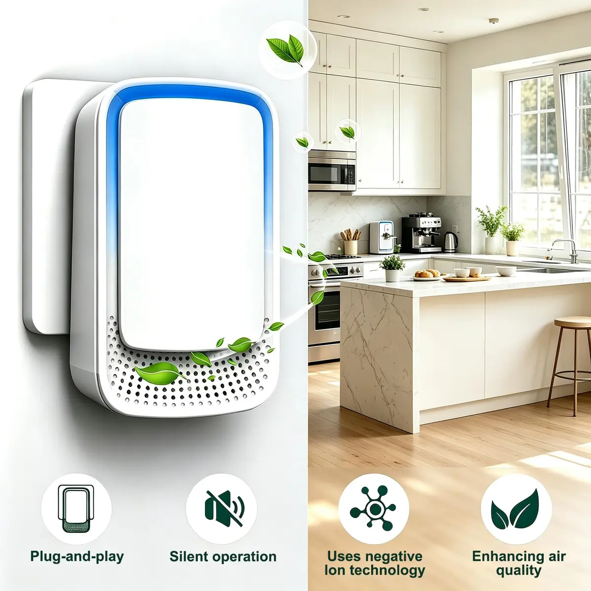 JOSTART Air Ionizers for Home | Filterless Negative Ion Air Purifier (4 Pack) | Compact & Eco-Friendly - view 2