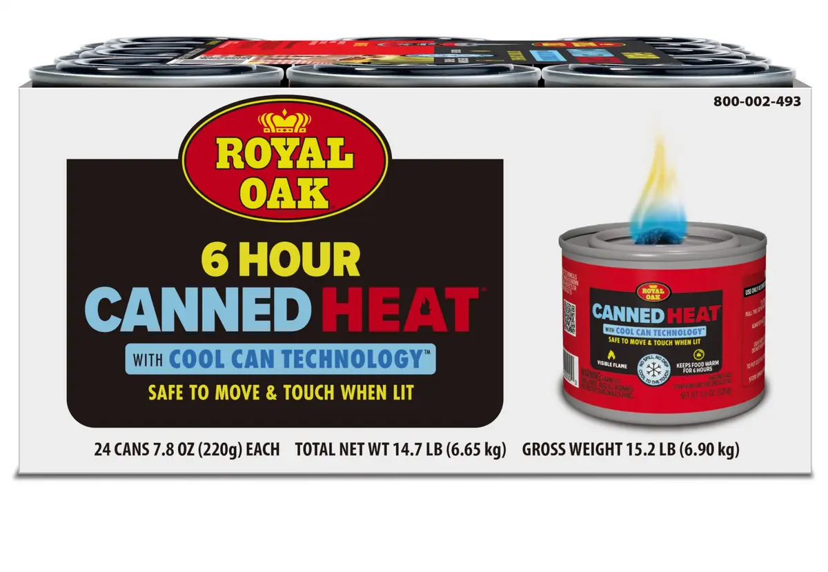 Royal Oak Canned Heat 6-Hour Chafing Fuel | 24 Pack, Comfortable to Touch, Long-Lasting Heat - main product image