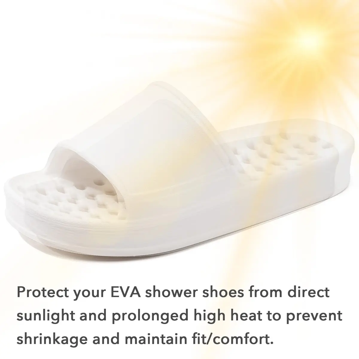 GETOEU White Shower Shoes for Women and Men with Drain Holes, Massage Slide Sandals (US Women 6-6.5 / Men 5-5.5) - view 5