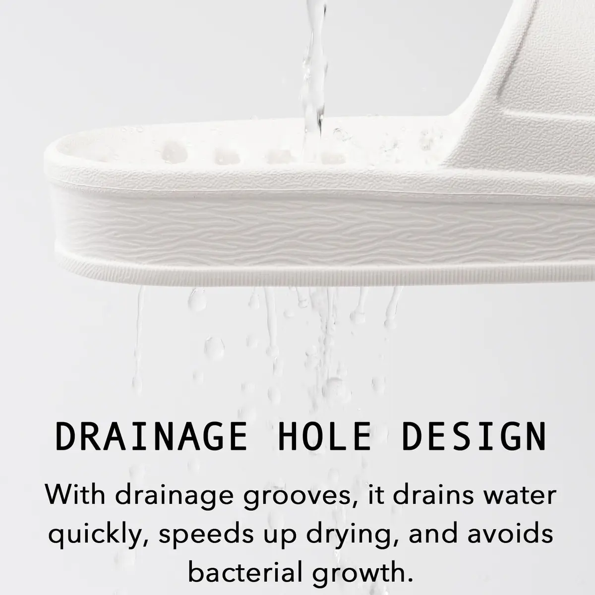 GETOEU White Shower Shoes for Women and Men with Drain Holes, Massage Slide Sandals (US Women 6-6.5 / Men 5-5.5) - view 3