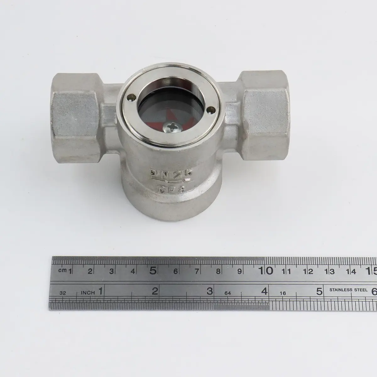 Antrader 1" NPT Female 304 Stainless Steel Sight Flow Indicator with Impeller DN25 (1" NPT Female) - view 4