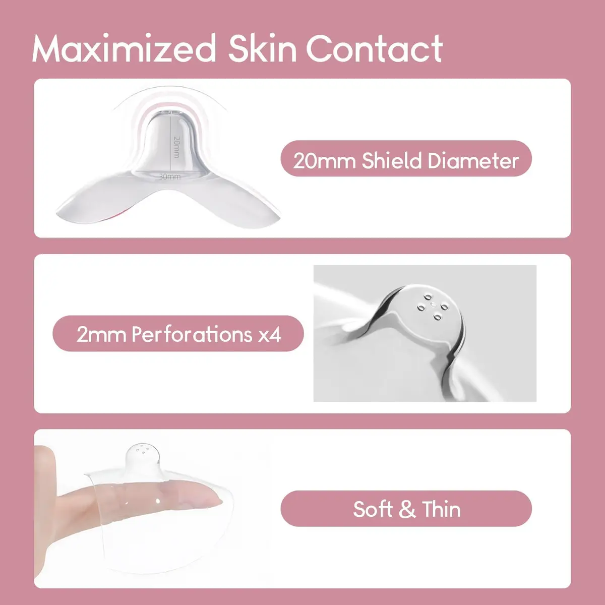 Luxemum Nipple Shields for Breastfeeding Newborn Baby | 4 Count, 20mm Diameter - view 5