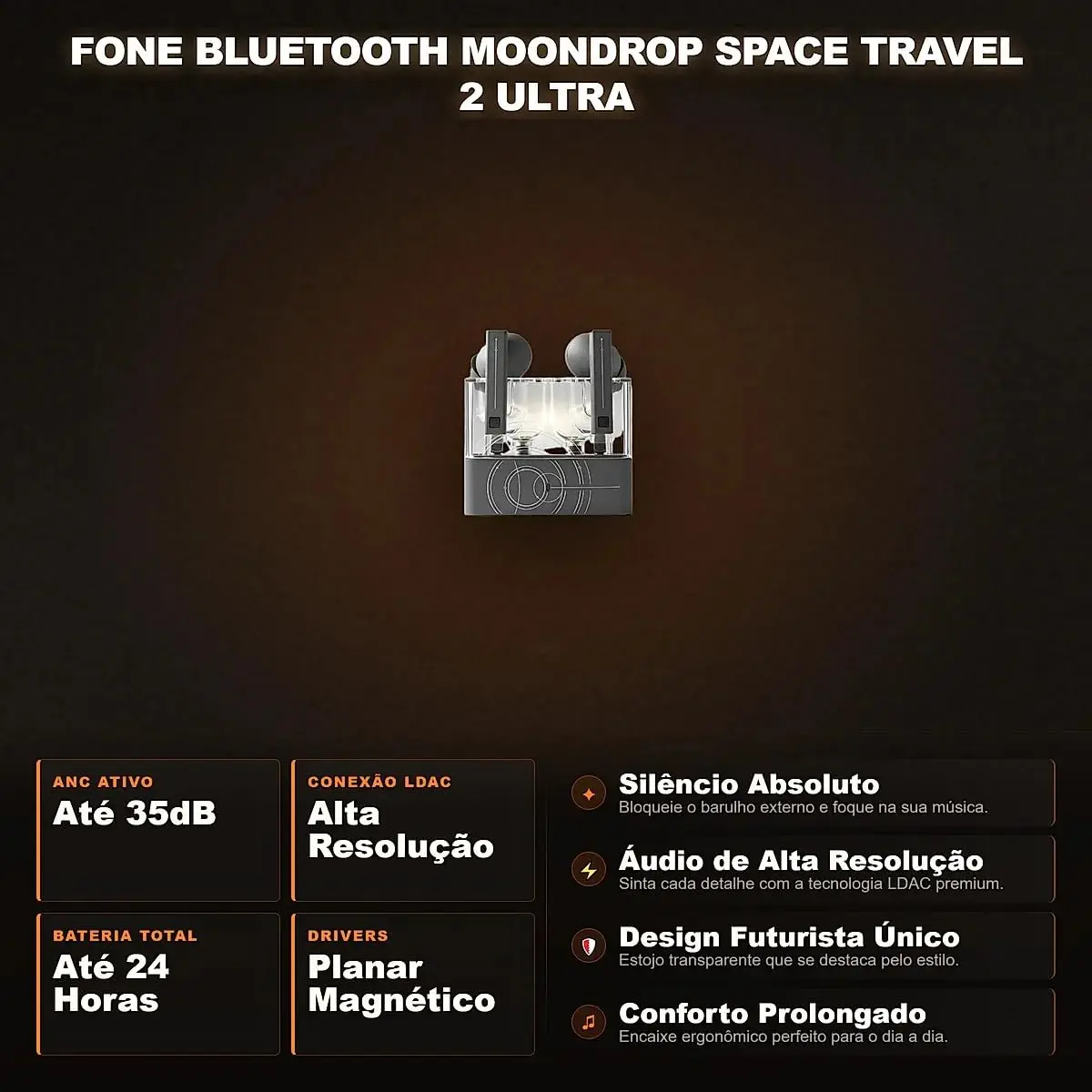 Moondrop Space Travel 2 Ultra In-Ear Headphones | LDAC, 13mm Planar Driver, Bluetooth 6.0, LDAC Lossless, 7H Battery - view 6