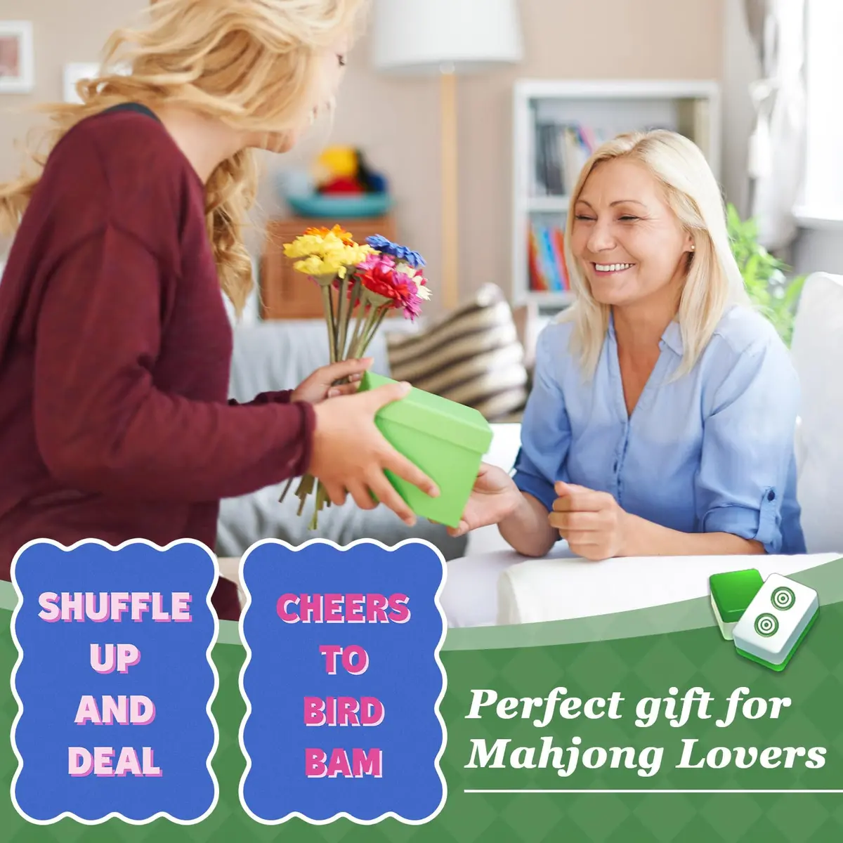 Soulchen Blue Mahjong Tile Mixer Shufflers 2-Piece Set | Practical Mahjong Accessories - view 6