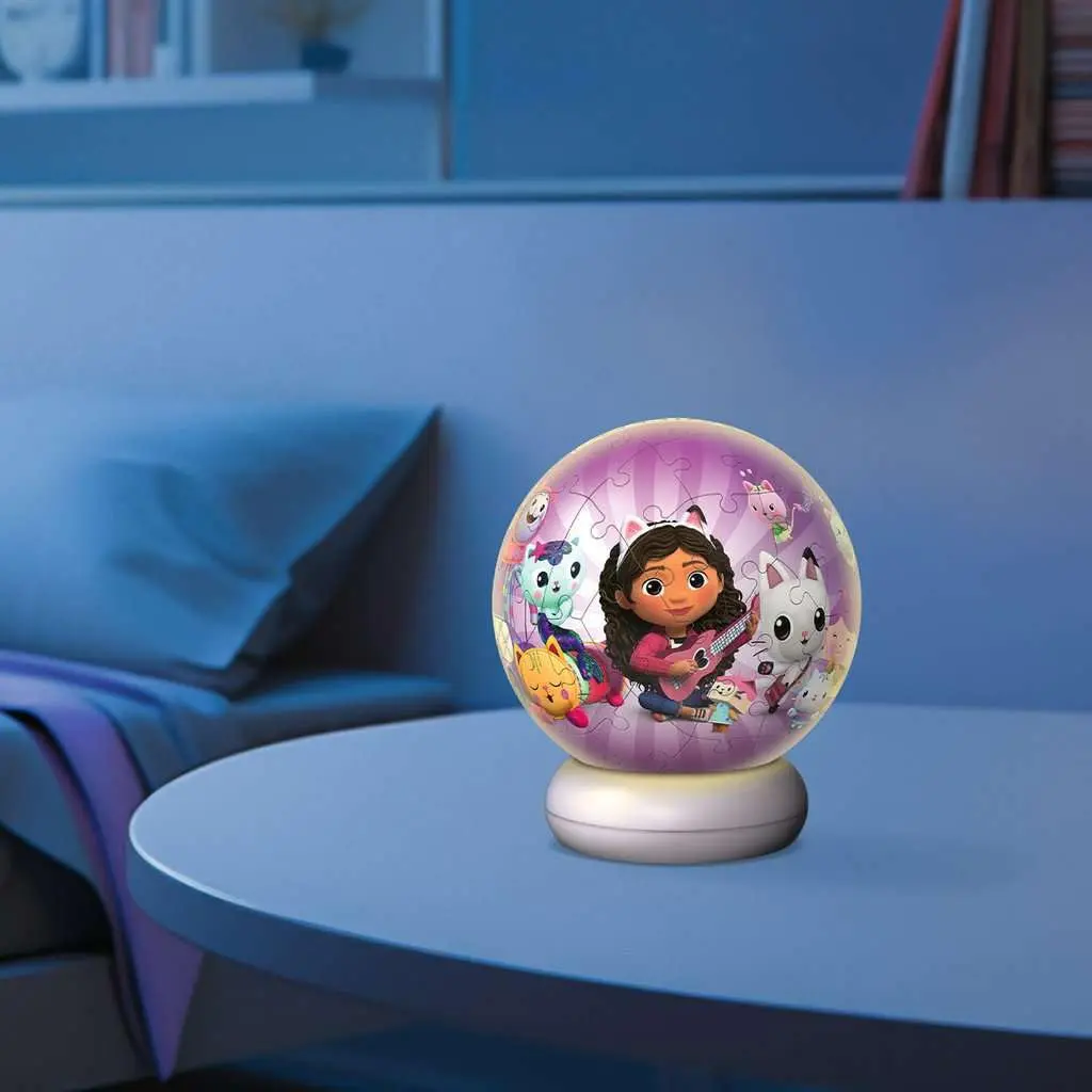 Ravensburger 3D Puzzle Ball Night Light Gabby's Dollhouse - Puzzle from 6 | Dimmer, Wireless & USB-C - view 6