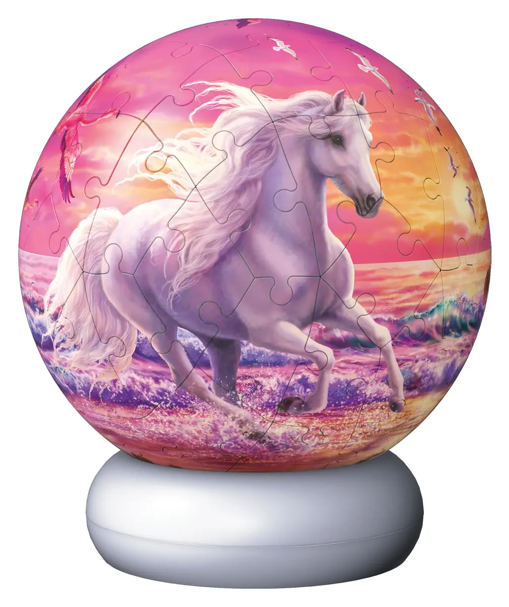 Ravensburger 3D Puzzle Horses on the Beach - 3D Puzzle Children from 6 Years - Puzzle Ball with LED Night Light as Bedside Lamp for Children - Horse Gifts for Girls and Boys - 12008054 | Decorative Night Light for Kids - view 5