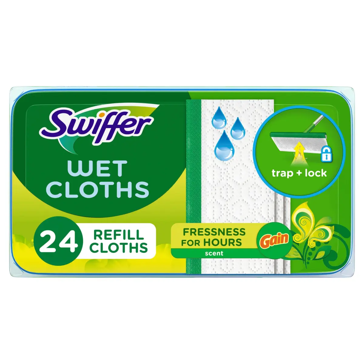 Swiffer Sweeper Wet Mopping Cloths with Gain Original Scent, 72 Count (3 Packs of 24) | Multi-Surface Floor Cleaner - main product image