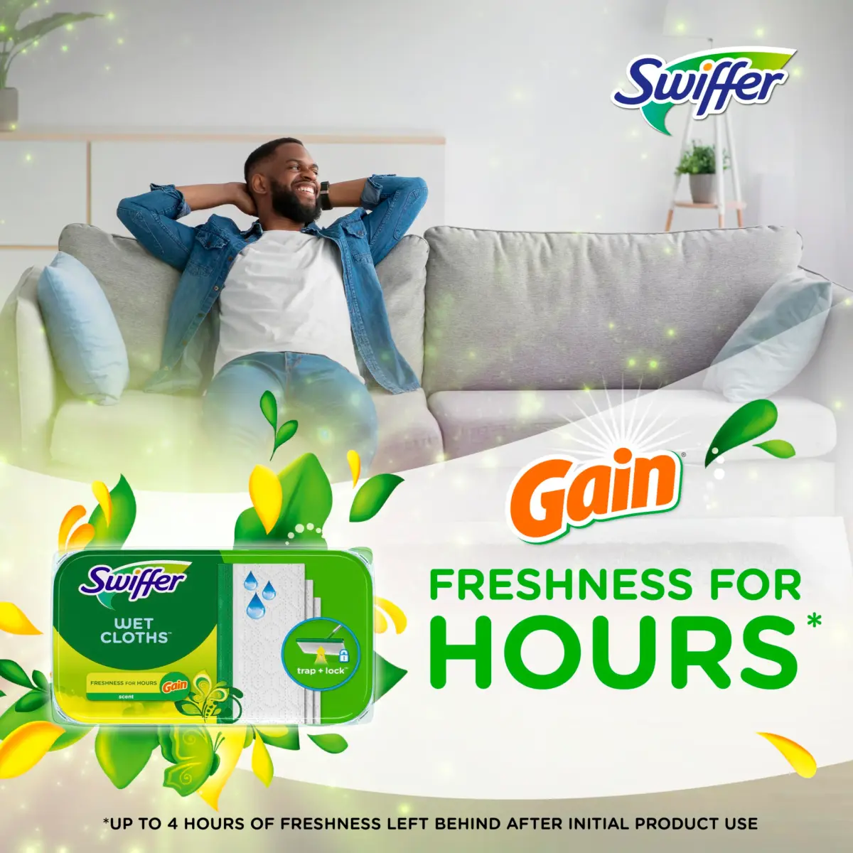 Swiffer Sweeper Wet Mopping Cloths with Gain Original Scent, 72 Count (3 Packs of 24) | Multi-Surface Floor Cleaner - view 5