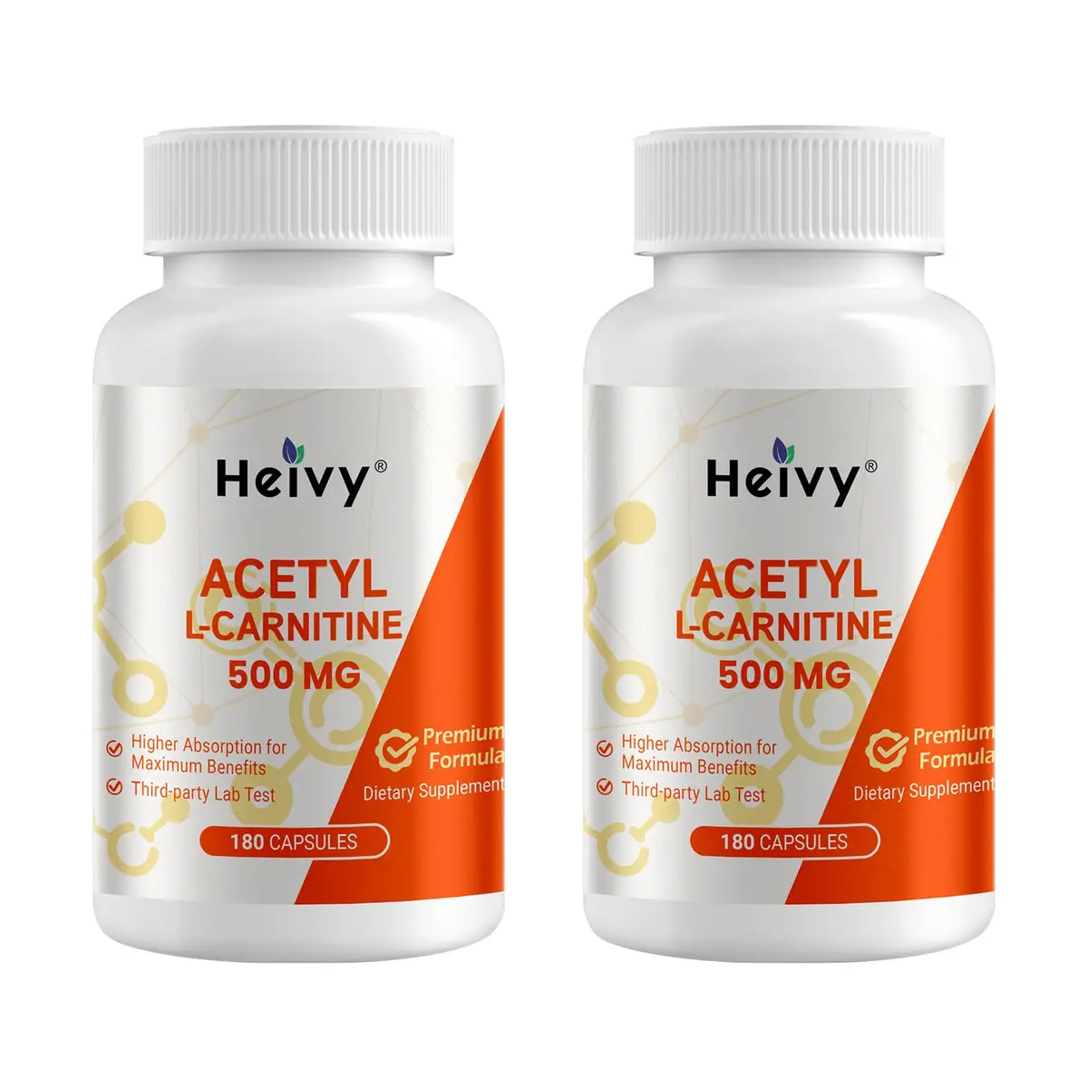 Heivy Acetyl L-Carnitine 500 mg 2 Pack | Supports Brain & Nerve Health - main product image