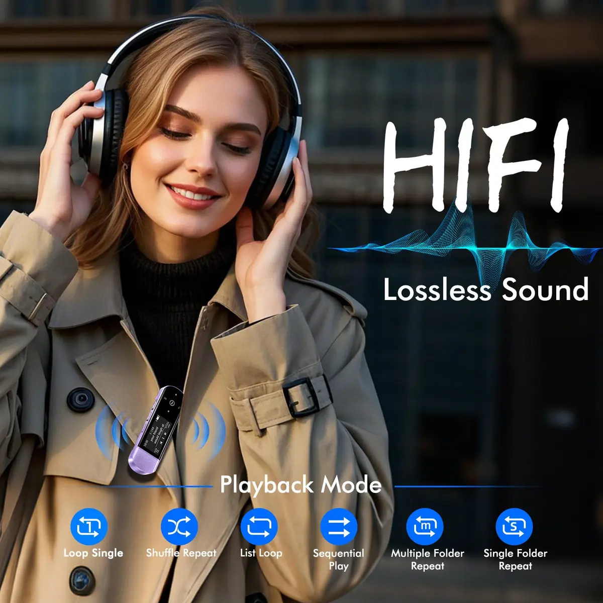 RUIZU 64GB USB MP3 Player with Bluetooth 5.3 & Clip | HiFi Sound, FM Radio, Voice Recorder, 20H Battery - view 5