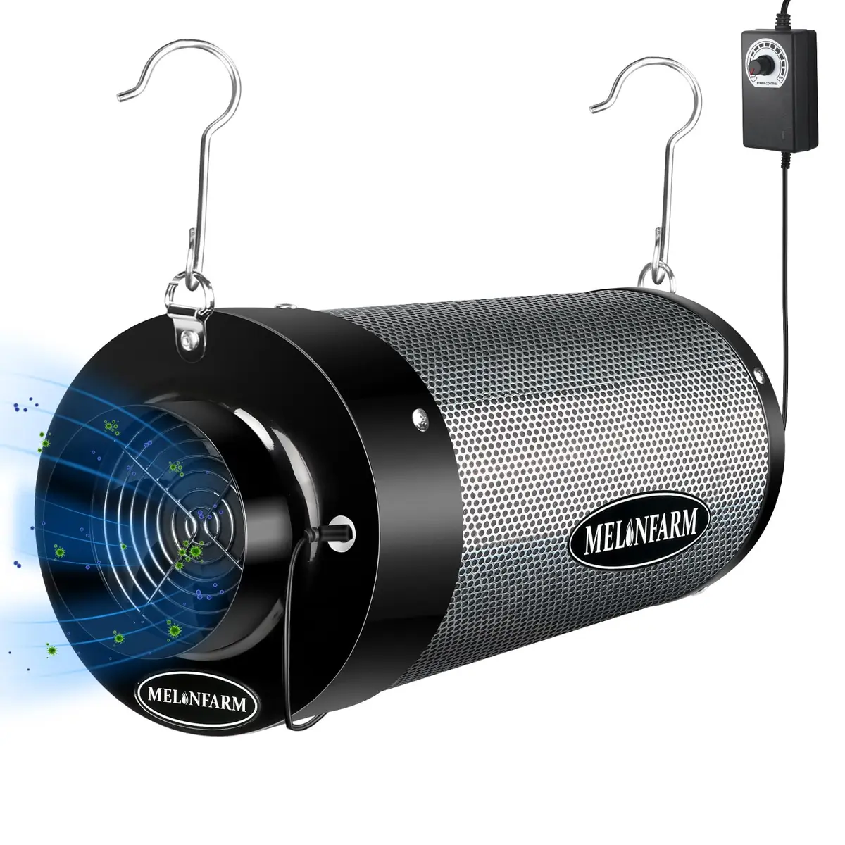 MELONFARM 6 inch Air Carbon Filter with Australia Virgin Charcoal & Built-in 14cm Fan | Odor Control & Low Noise - main product image
