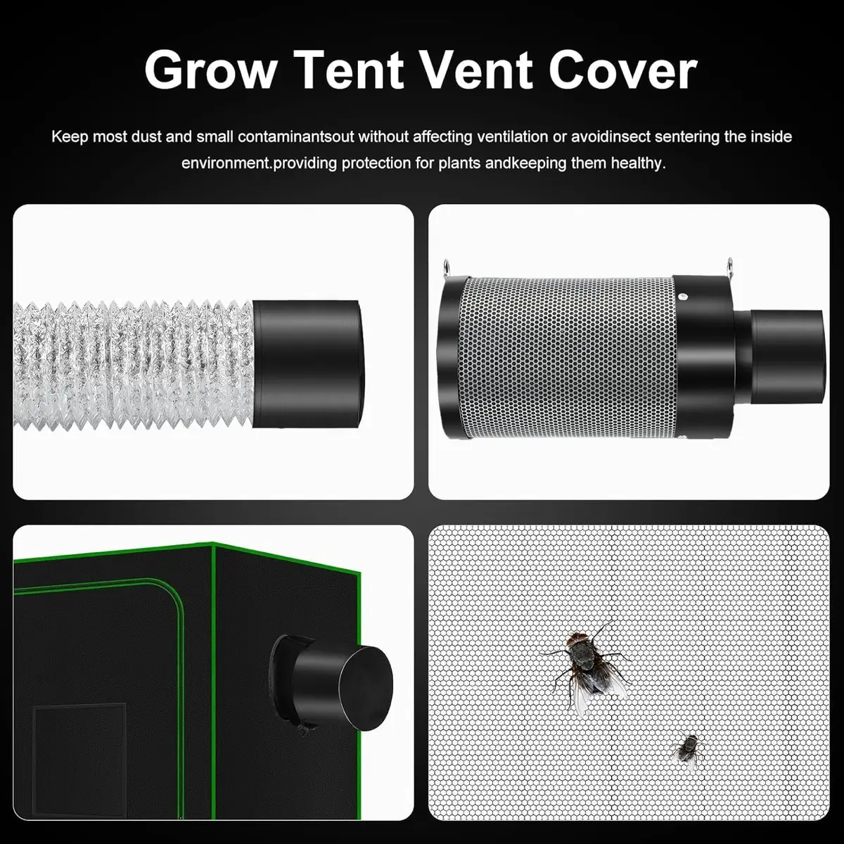 MELONFARM 6 inch Air Carbon Filter with Australia Virgin Charcoal & Built-in 14cm Fan | Odor Control & Low Noise - view 6