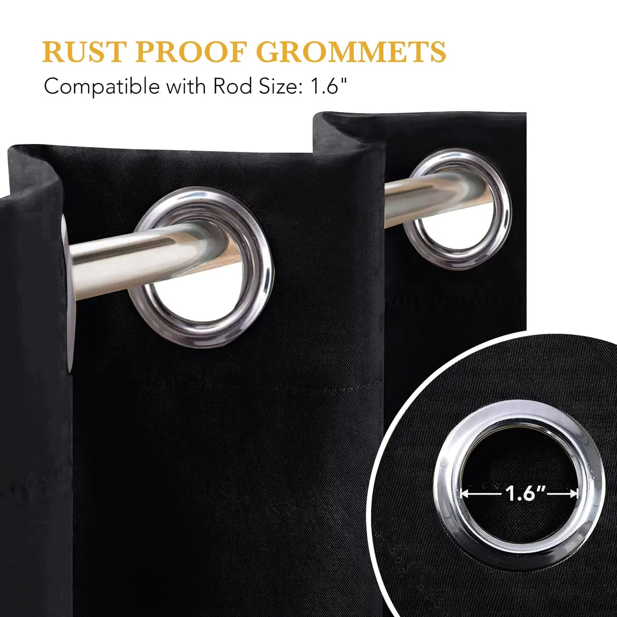 RYB HOME Blackout Curtains for RV Camper Kitchen 45 Inches Length | Thermal Insulated, Privacy & Light Blocking - view 7