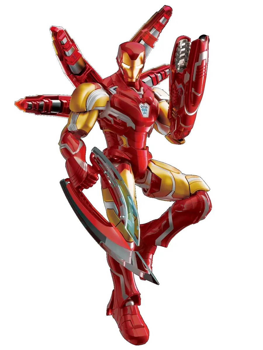 BLOKEES Champion Class Marvel Infinity Saga Iron Man 149-Piece Model Kit | LED Light-Up Articulated Action Figure for Ages 14+ - view 4