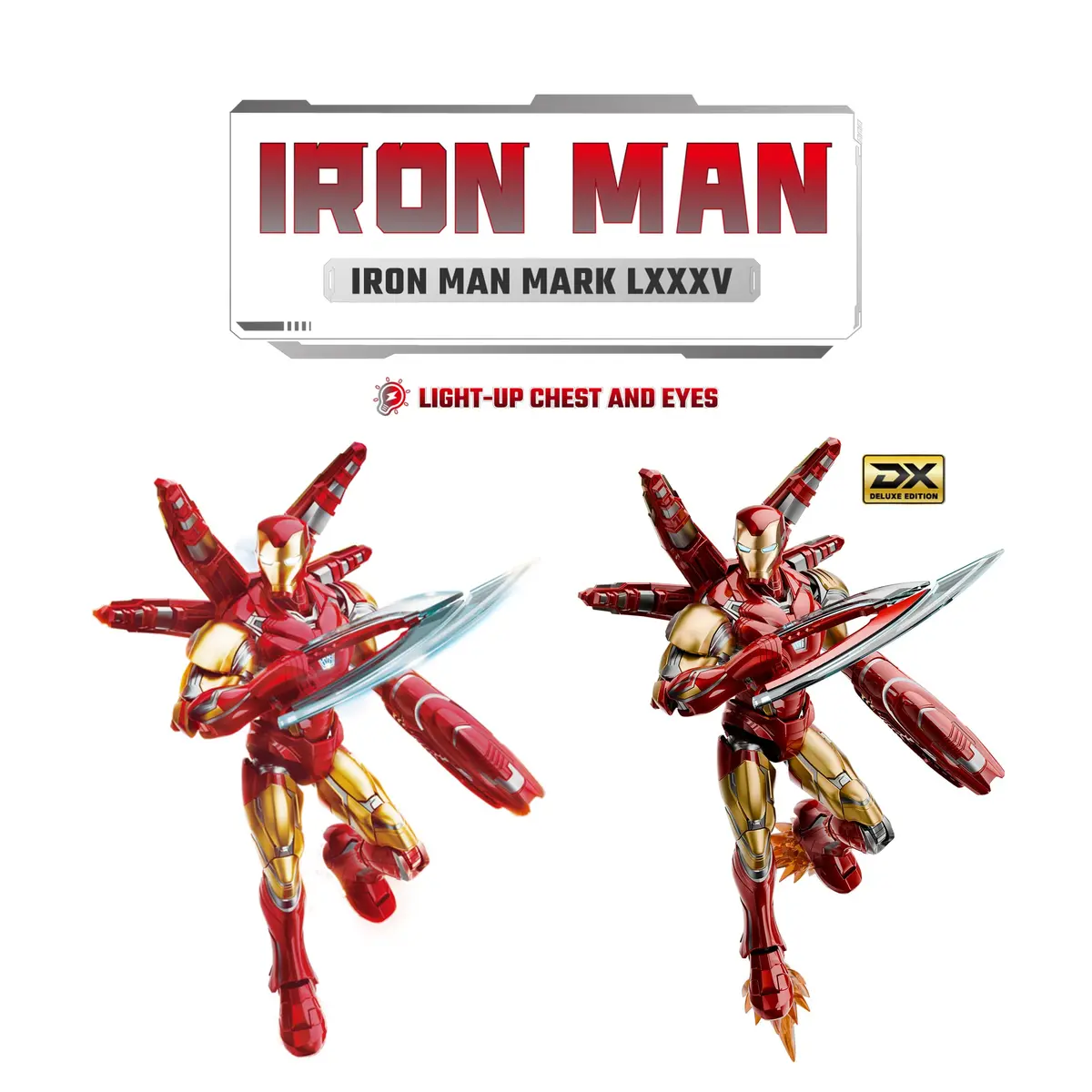 BLOKEES Champion Class Marvel Infinity Saga Iron Man 149-Piece Model Kit | LED Light-Up Articulated Action Figure for Ages 14+ - view 6