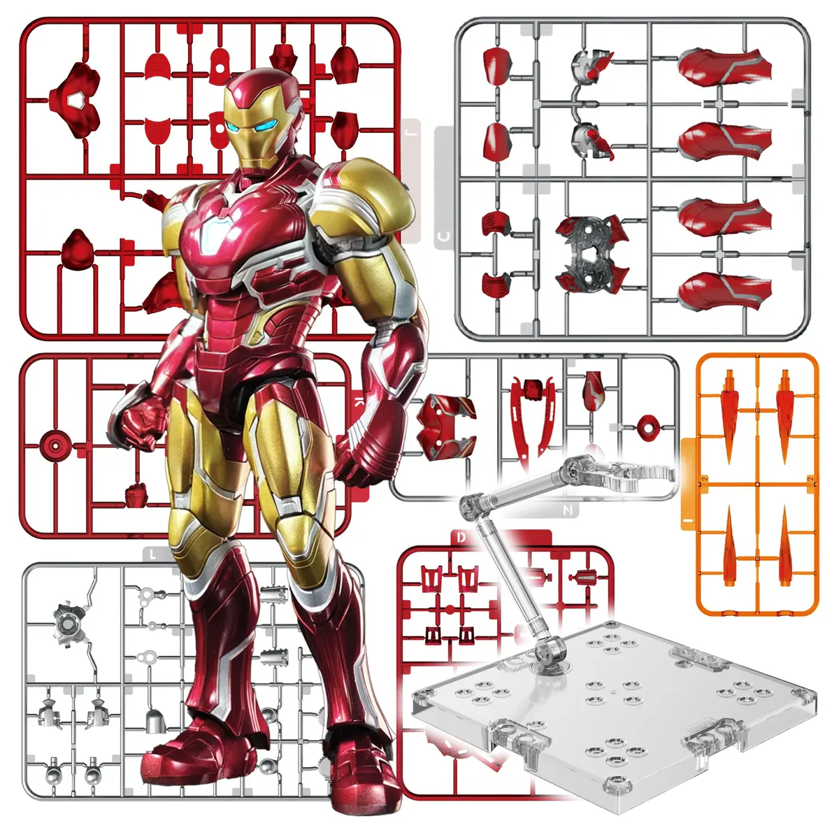 BLOKEES Champion Class Marvel Infinity Saga Iron Man 149-Piece Model Kit | LED Light-Up Articulated Action Figure for Ages 14+ - main product image