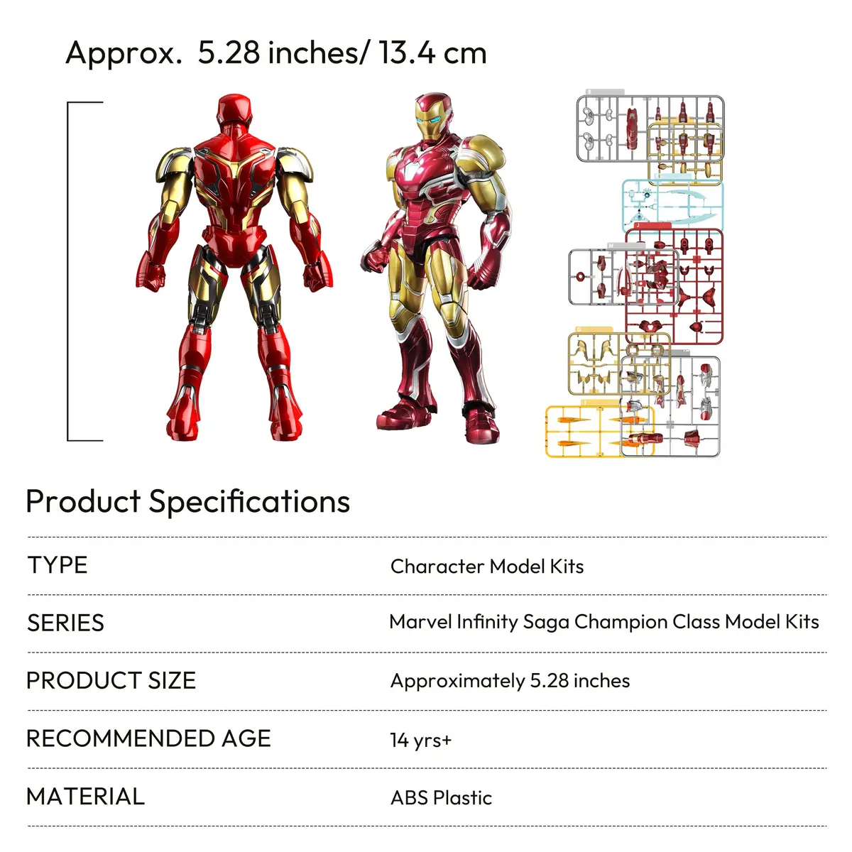 BLOKEES Champion Class Marvel Infinity Saga Iron Man 149-Piece Model Kit | LED Light-Up Articulated Action Figure for Ages 14+ - view 7