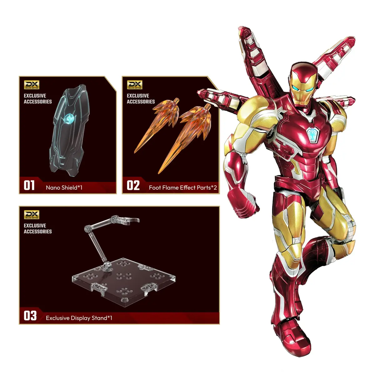BLOKEES Champion Class Marvel Infinity Saga Iron Man 149-Piece Model Kit | LED Light-Up Articulated Action Figure for Ages 14+ - view 2
