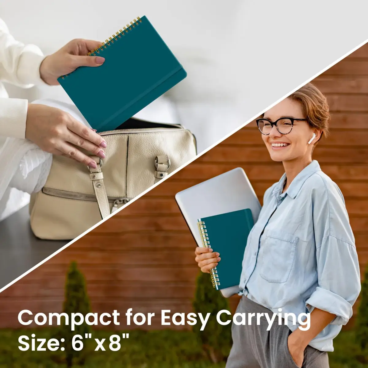 Taja Lined Spiral Journal Notebook A5 (14.5cm x 20cm) | College Ruled Hardcover for Work & Note Taking - view 6