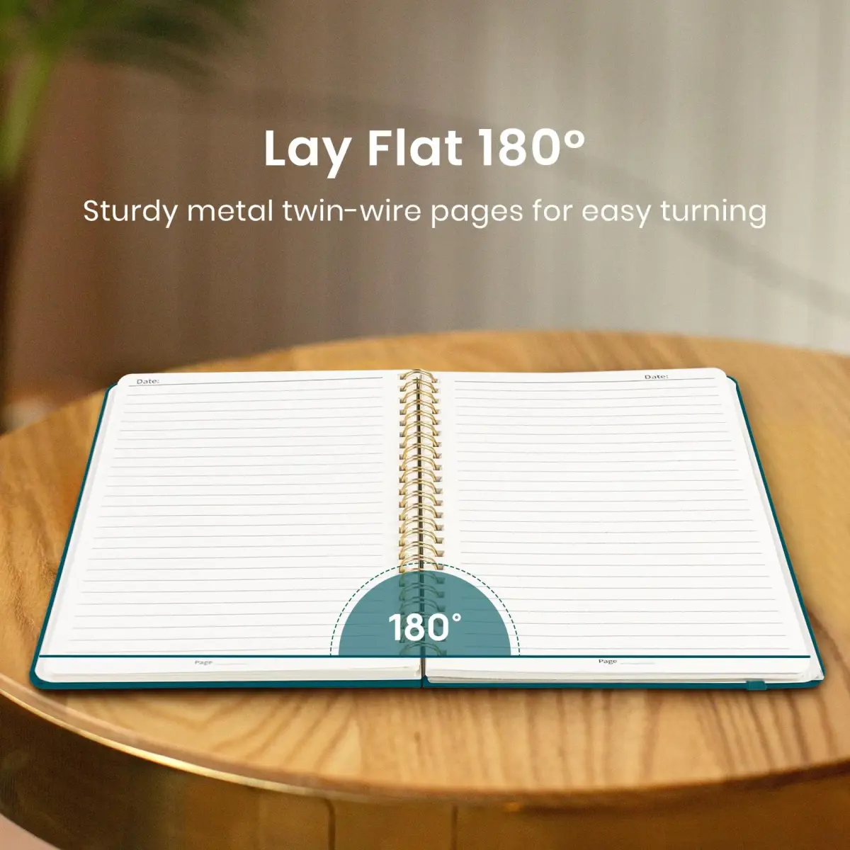 Taja Lined Spiral Journal Notebook A5 (14.5cm x 20cm) | College Ruled Hardcover for Work & Note Taking - view 4