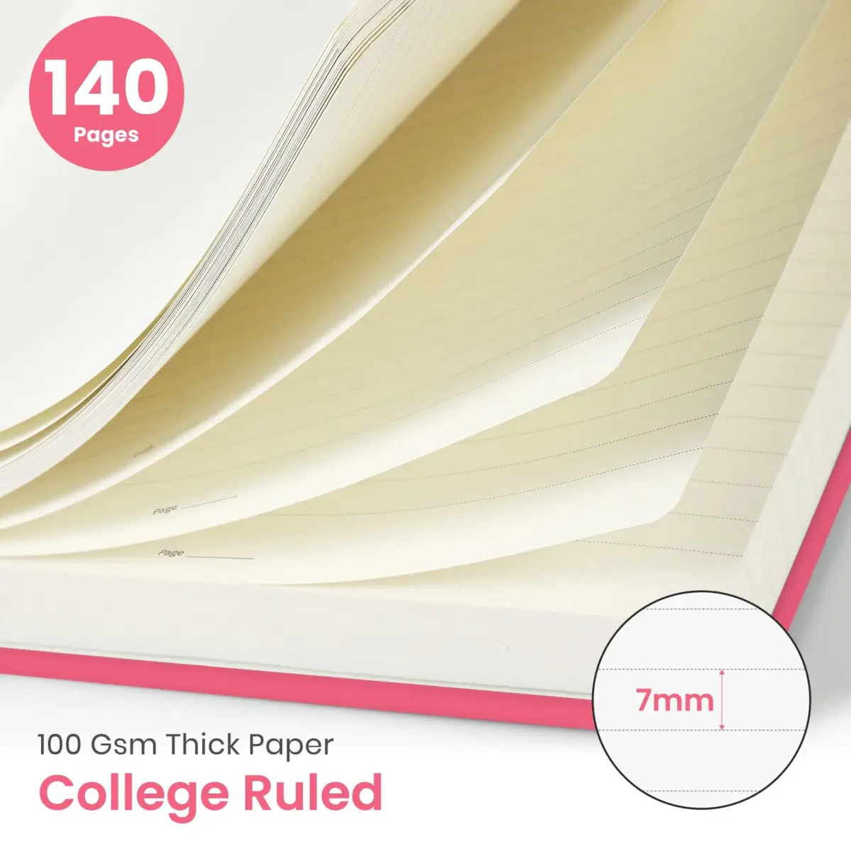 Taja Lined Spiral Journal Notebook A5 (5.7" x 7.9") | Quality Paper for Students & Professionals - view 2