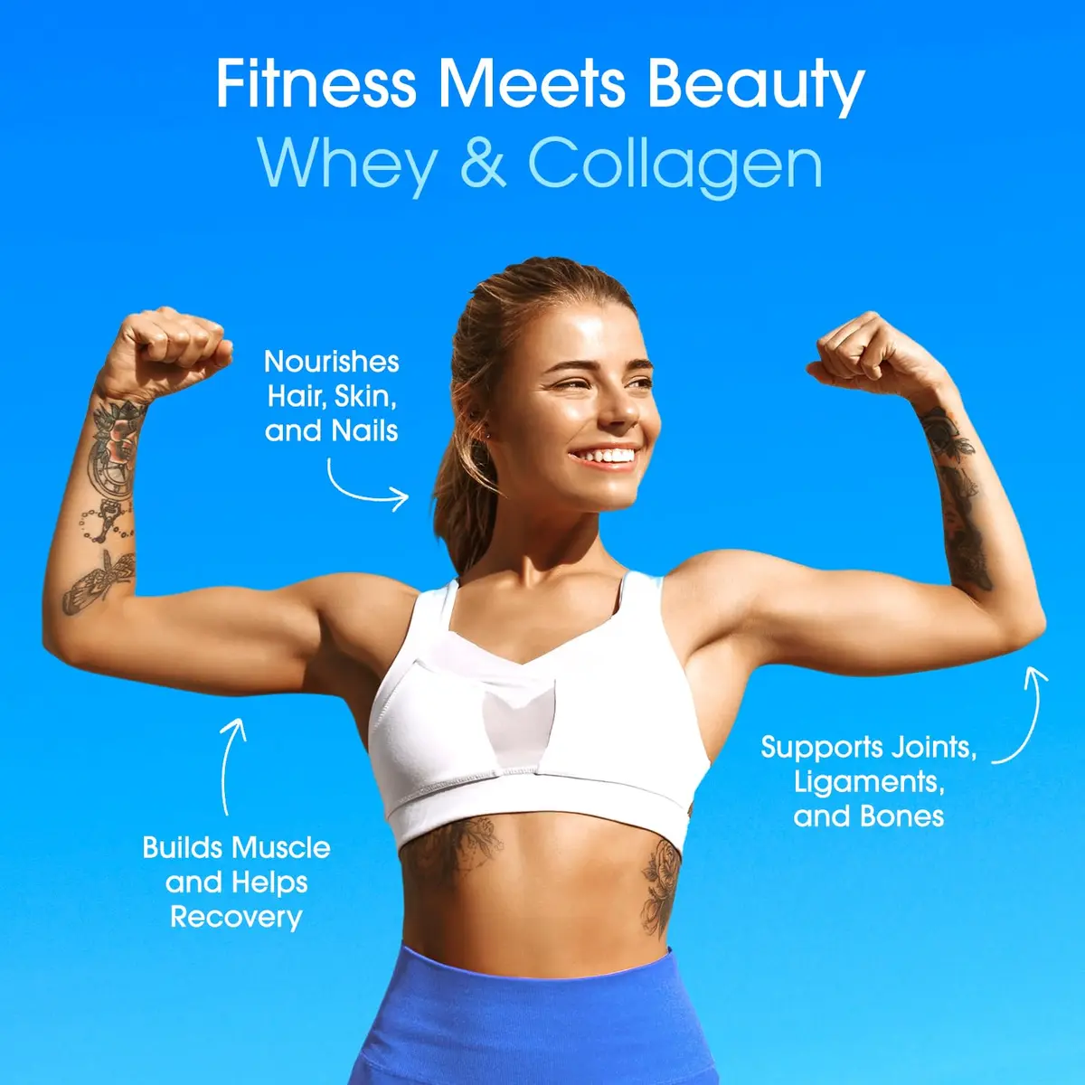 Fit & Lean Clear Protein Powder with Whey Isolate & Collagen, Grass Fed, 0g Sugar, Blue Raspberry, 20 Servings - view 5