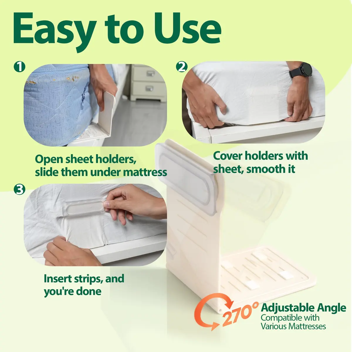 UPZLZD Sheet Holders with Non-Slip Base | Keep Sheets Firm & Tight for All Mattresses - view 4