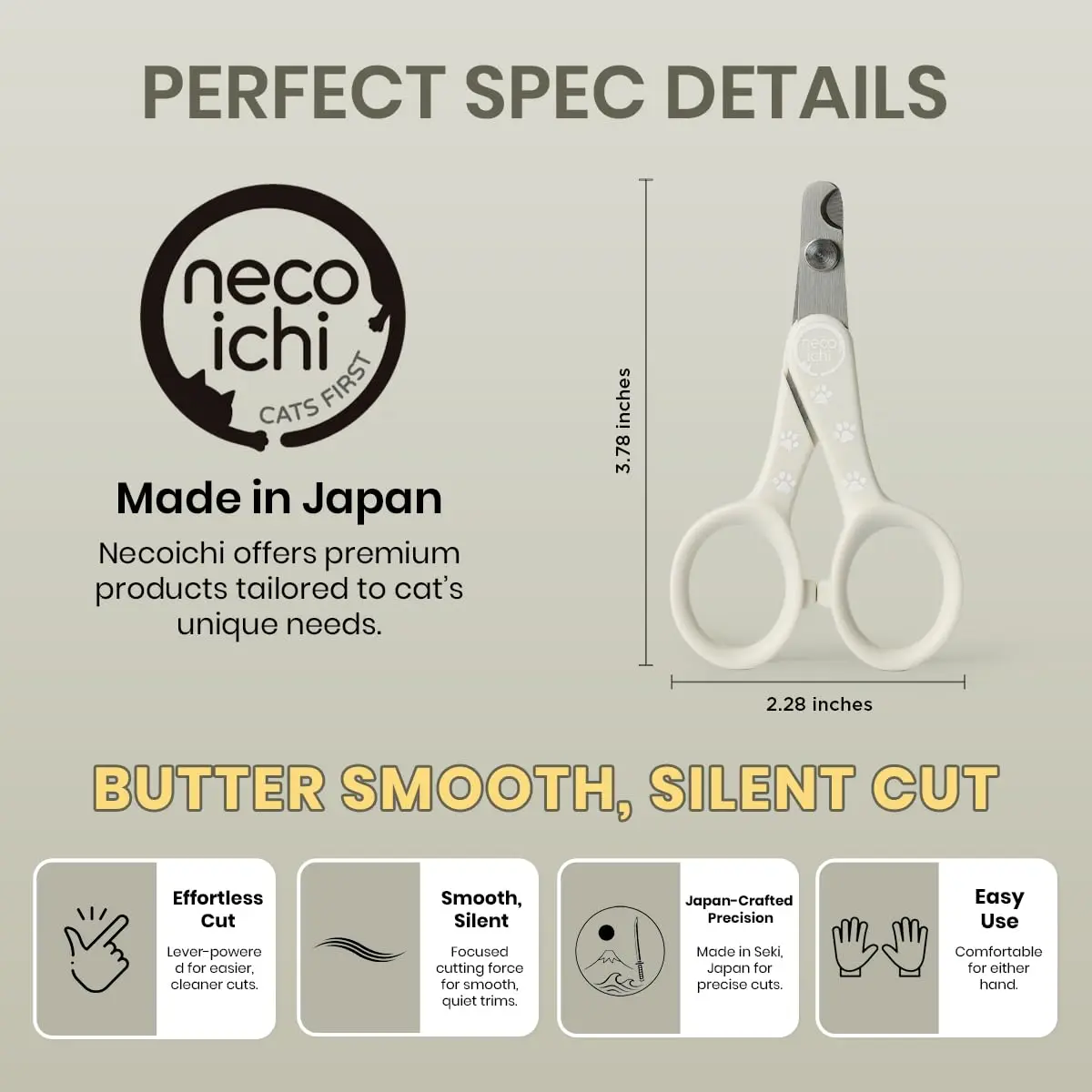 猫壱 Purrcision Stainless Steel Cat Nail Clipper | Japan-Made, Ultra-Thin Blade, Precise & Safe (70-120 chars) - view 2
