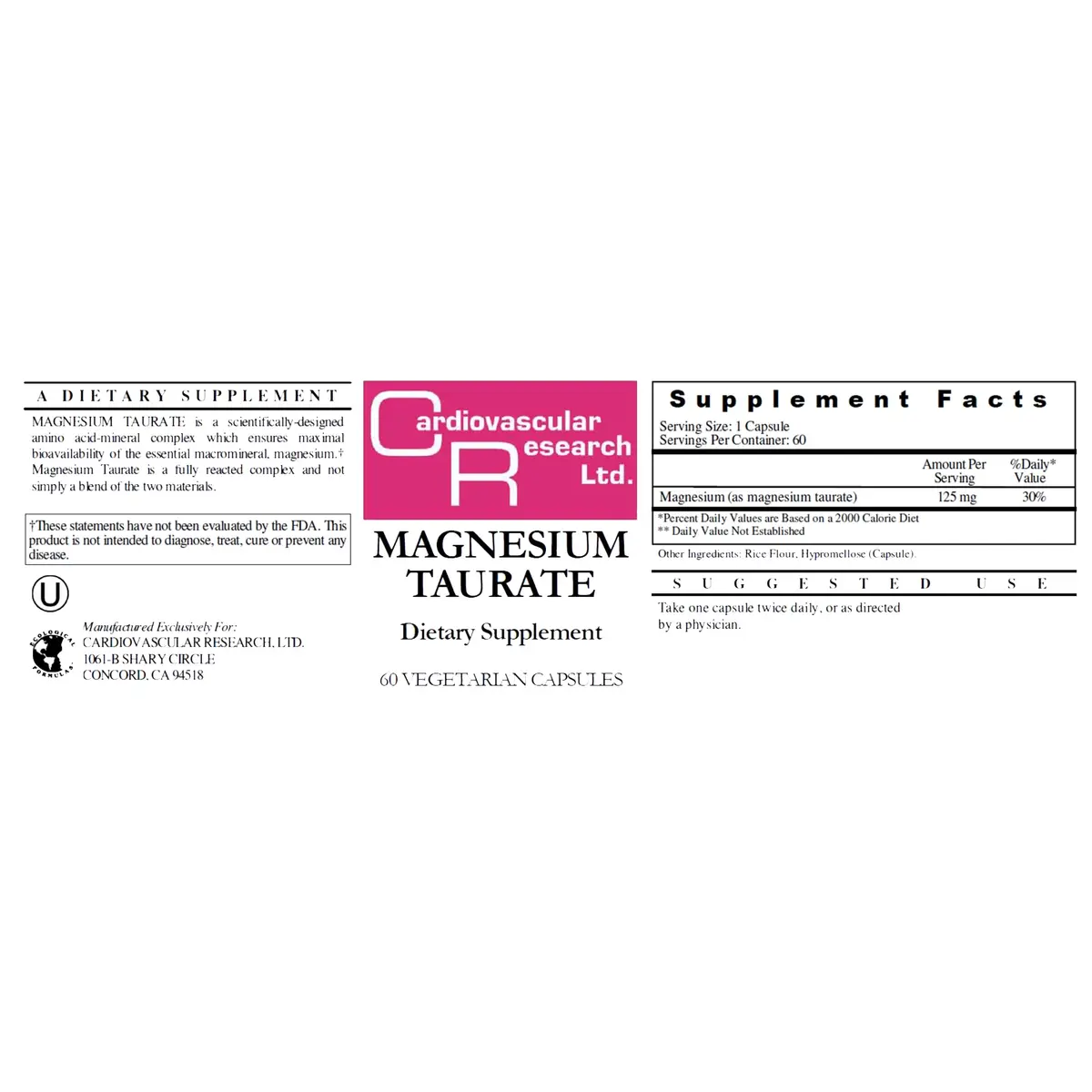 Cardiovascular Research Magnesium Taurate 125 mg | Supports Heart & Nerve Function - view 4