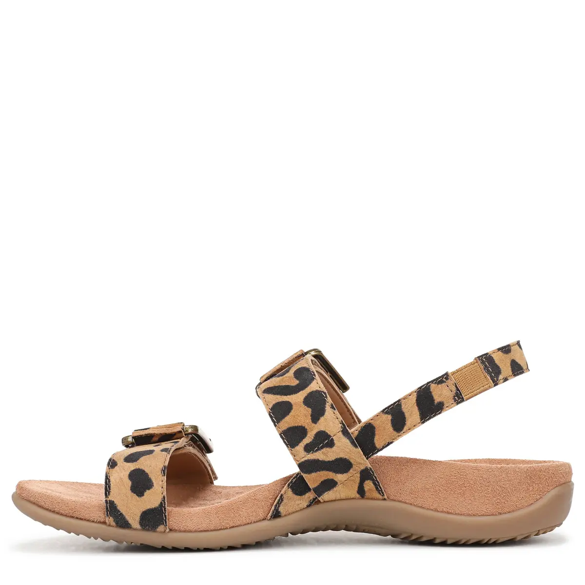 Vionic Women's Reese Sandal Tan Leopard Suede 7 M | Arch Support Comfort - view 5