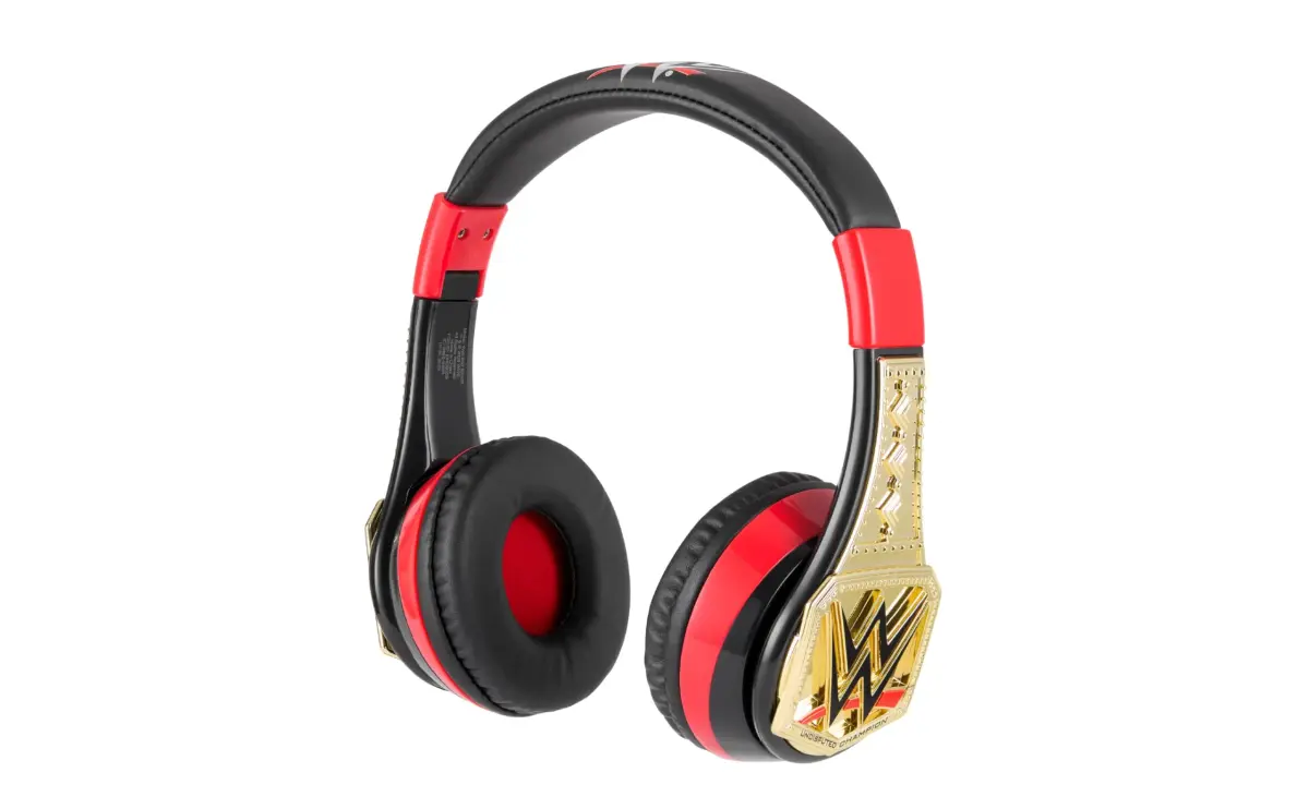 eKids WWE Bluetooth Headphones for Kids, Wireless Over-Ear Headphones with Microphone & 3.5mm Audio Cable | Kid-Friendly Volume - main product image