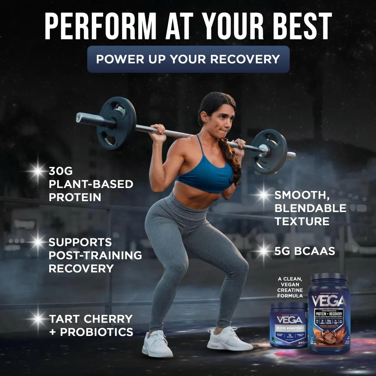 Vega Protein + Recovery Chocolate & Creatine Monohydrate Bundle | 1.8 lbs Protein, 17.6 oz Creatine - view 3
