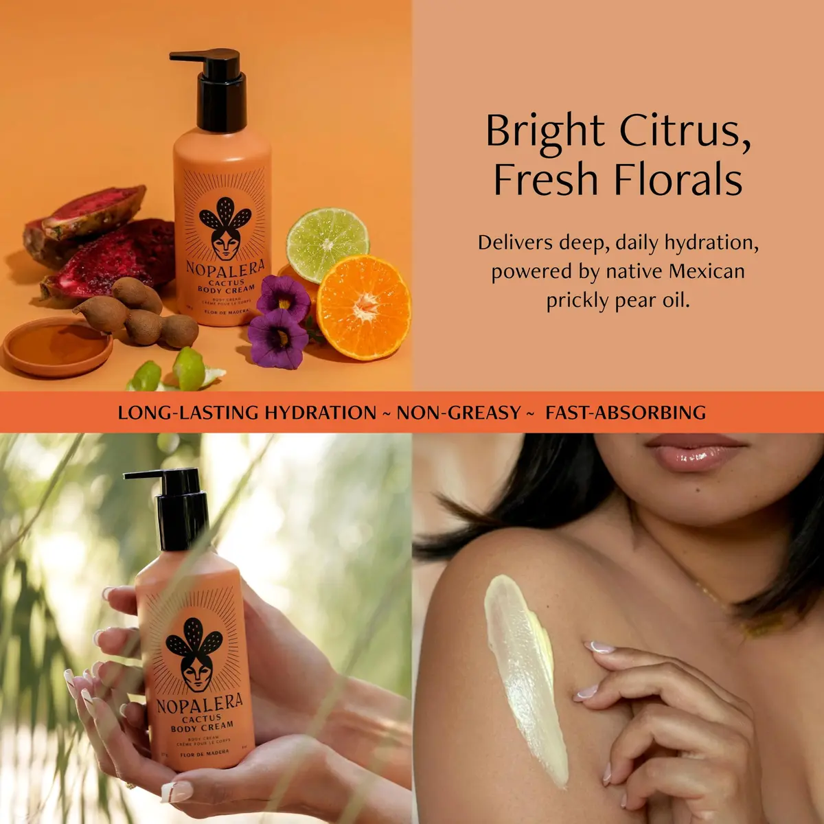 Nopalera Cactus Body Cream | Prickly Pear | Flor De Madera | 8oz | Deep Hydration & Nourishment - view 2