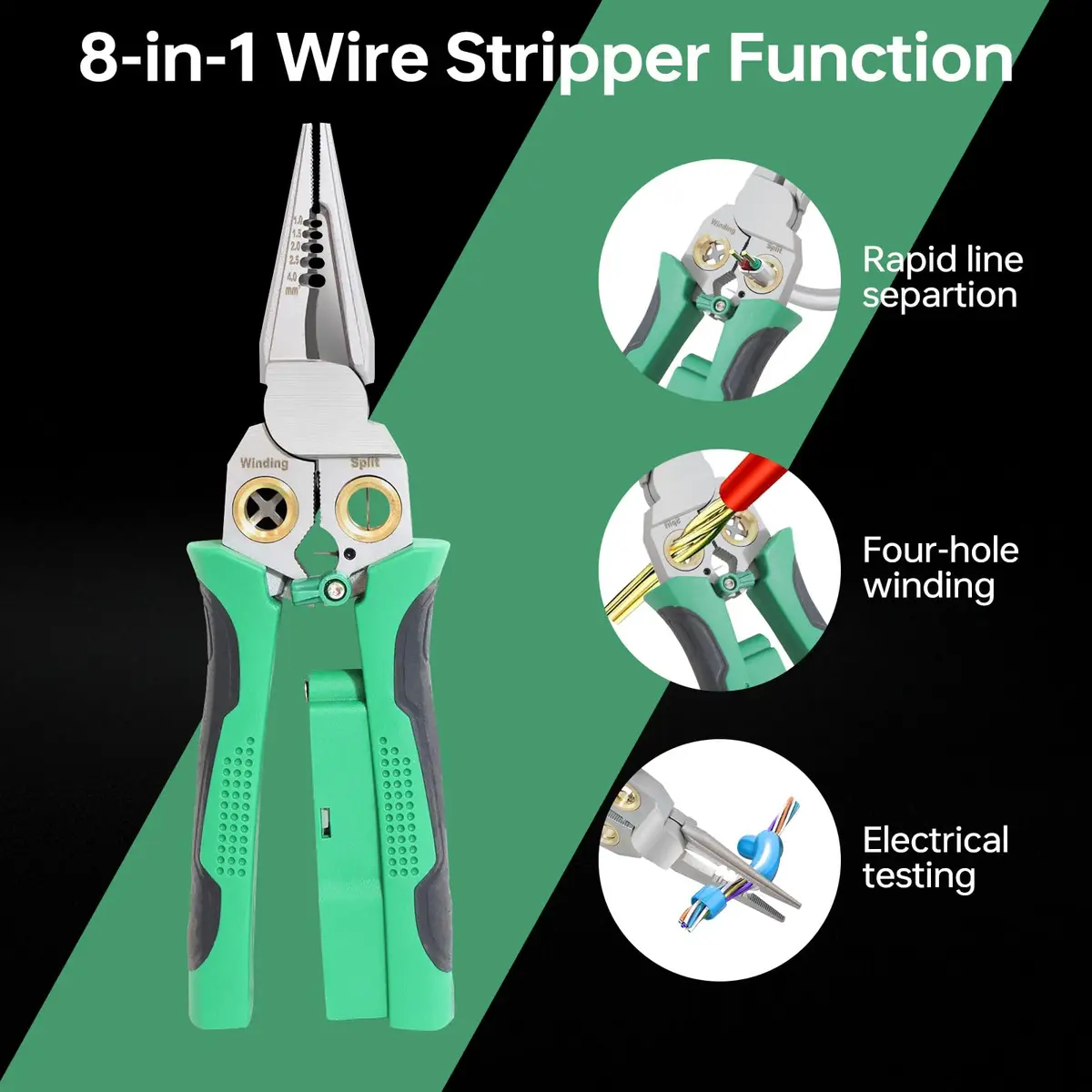 Laukowind 8 in 1 Wire Stripper with Voltage Tester | Multi-Function Electrician Tool for Safe & Efficient Wiring - view 6