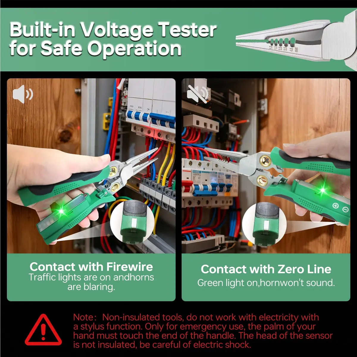 Laukowind 8 in 1 Wire Stripper with Voltage Tester | Multi-Function Electrician Tool for Safe & Efficient Wiring - view 4