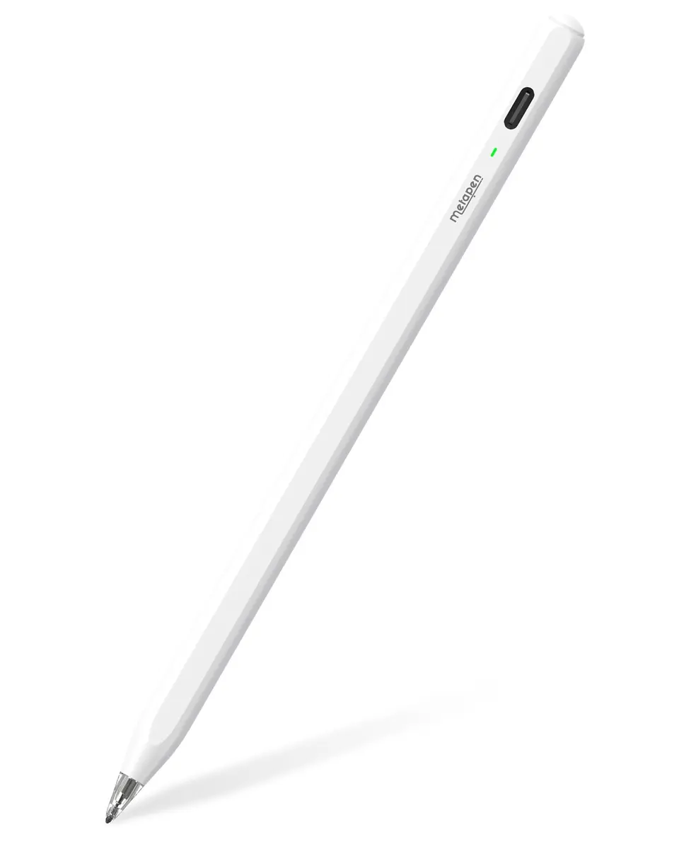Metapen Pencil Air8 Pro Stylus for iPad 2018-2026, 10g Ultra-Light, 20H Battery, USB-C Fast Charge, Palm Rejection, Ivory - main product image