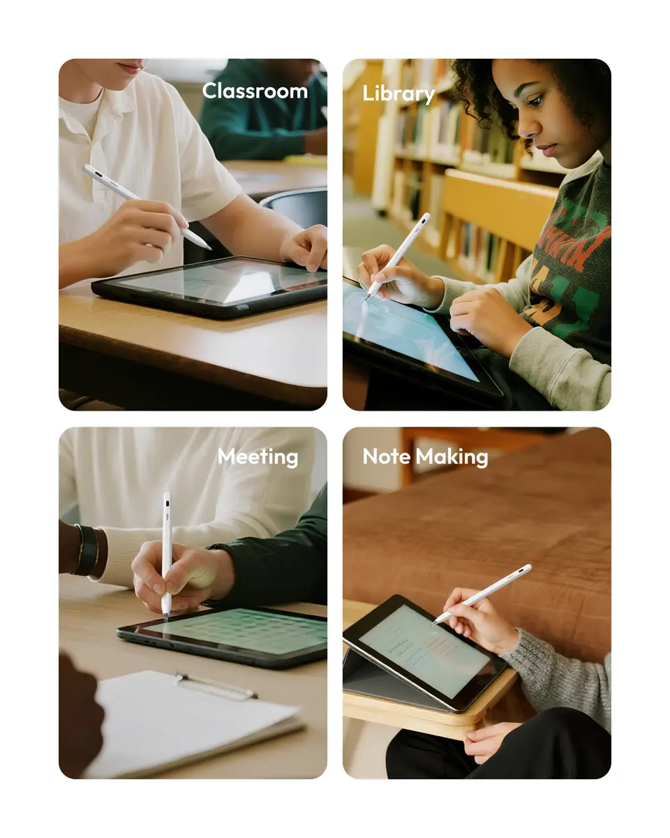 Metapen Pencil Air8 Pro Stylus for iPad 2018-2026, 10g Ultra-Light, 20H Battery, USB-C Fast Charge, Palm Rejection, Ivory - view 8